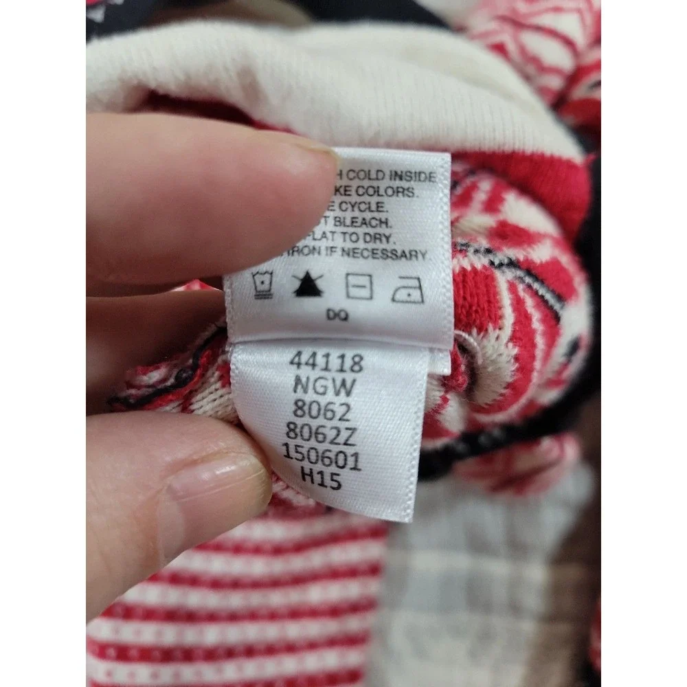 Hanna Andersson Baby Fair Isle Hooded Romper Red Knit One Piece Size 70 6–12M